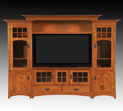 Integ Woodworking Amish Hand Made Entertainment Cabinet